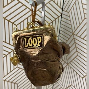 Loop Sugar Ray Boxing Glove Gold and Brown Leather Coin Purse